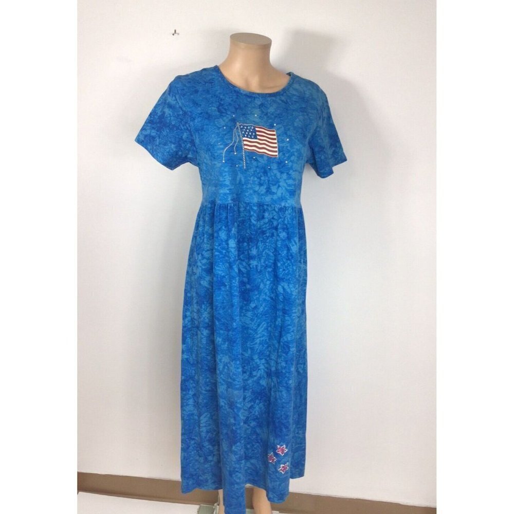 CACTUS BAY Patriotic Summer Dress Womens Large